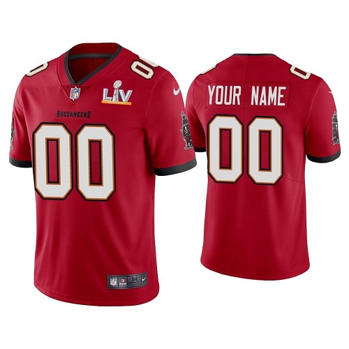 Men's Tampa Bay Buccaneers New Red ACTIVE PLAYER Custom 2021 Super Bowl LV Limited Stitched NFL Jersey